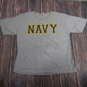Vintage Navy Midshipmen Shirt Short Sleeve Mens 2XL Gray NCAA Football USA